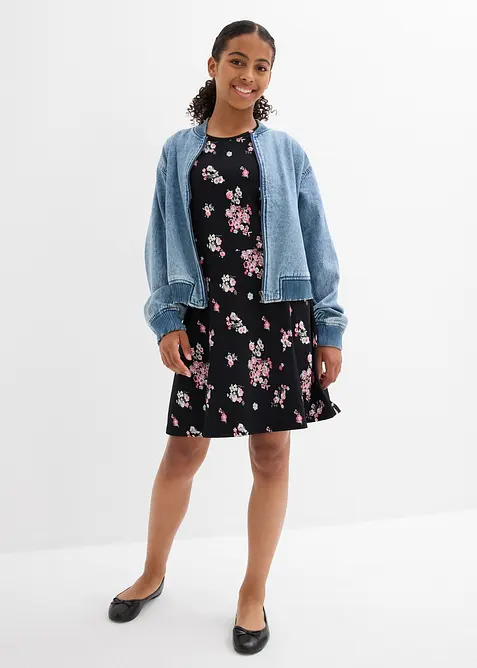 Jersey jurk in een elastische mix met biologisch katoen, bonprix