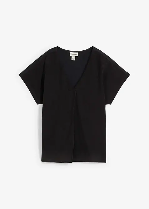 Shirt met zijde en geweven inzetstuk, bonprix