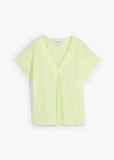 Shirt met zijde en geweven inzetstuk, bonprix