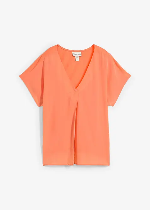 Shirt met zijde en geweven inzetstuk, bonprix