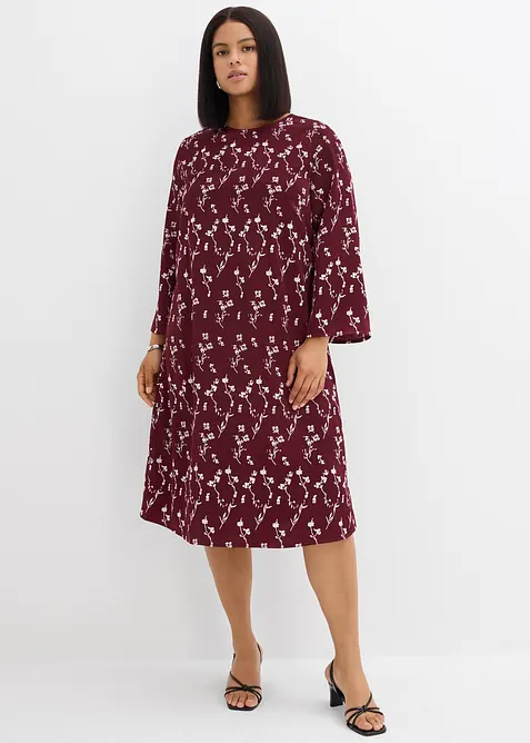 Gebloemde midi jurk van viscose, bonprix