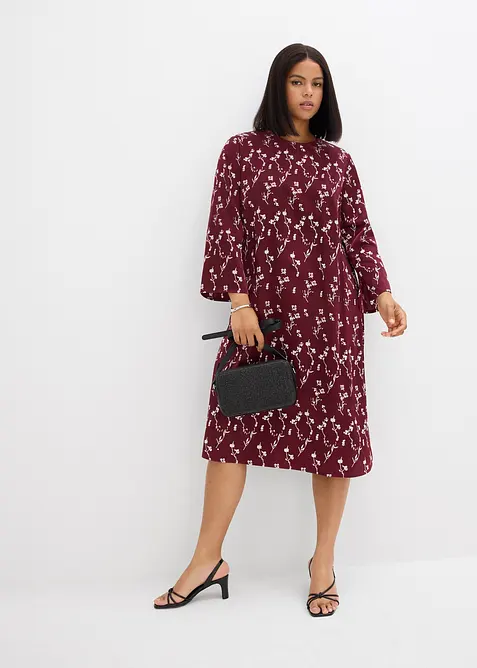 Gebloemde midi jurk van viscose, bonprix