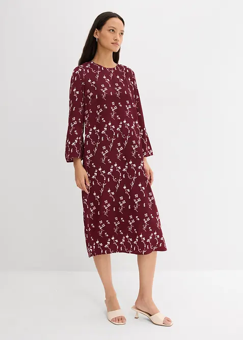 Gebloemde midi jurk van viscose, bonprix