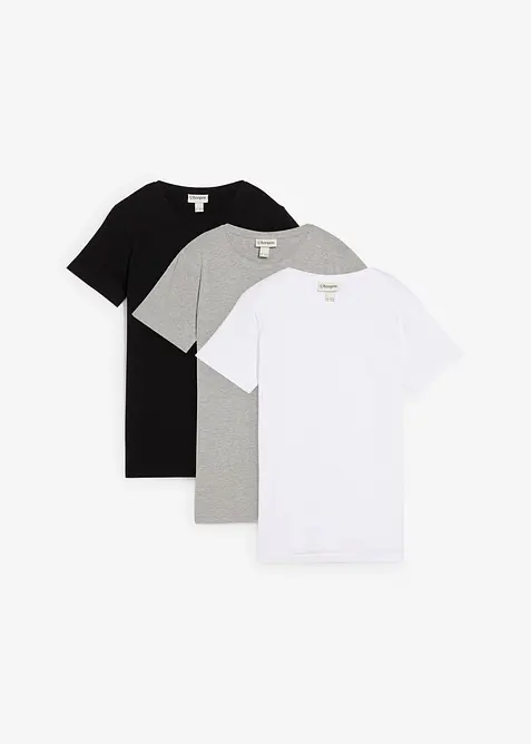 T-shirt van biologisch katoen (set van 3), bonprix