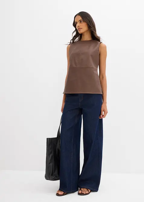 Imitatieleren top, bonprix