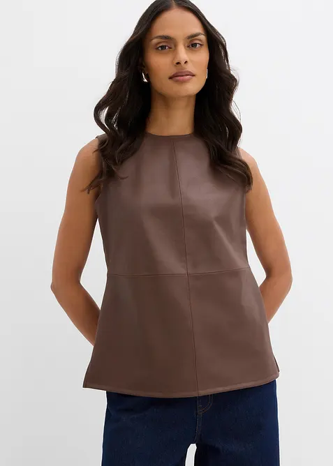 Imitatieleren top, bonprix