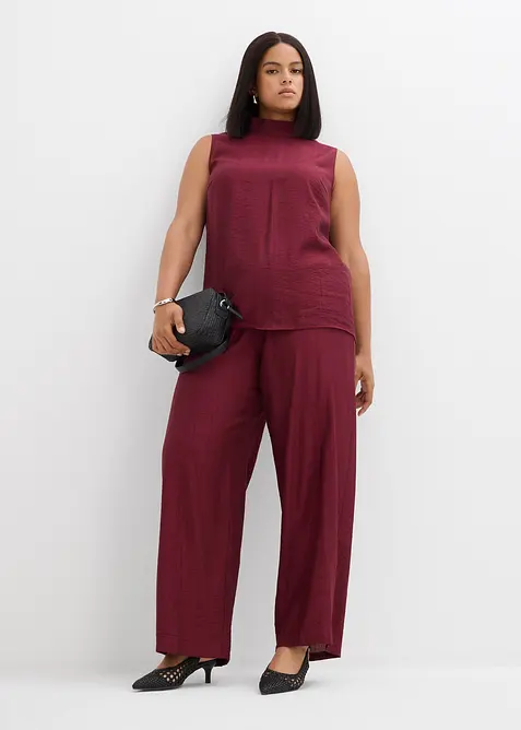 Lange top van gestructureerde viscosemix, bonprix