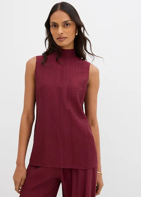 Lange top van gestructureerde viscosemix, bonprix