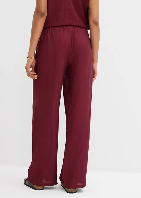 Slip-on broek van viscosemix met structuur, bonprix