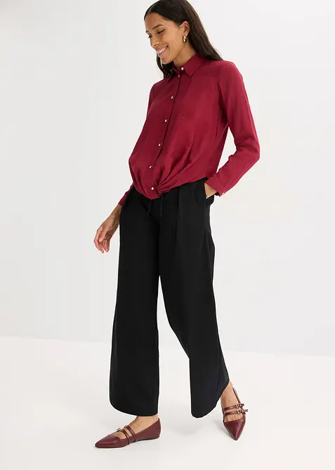 Blouse van gestructureerd materiaal met wikkeldetail, bonprix