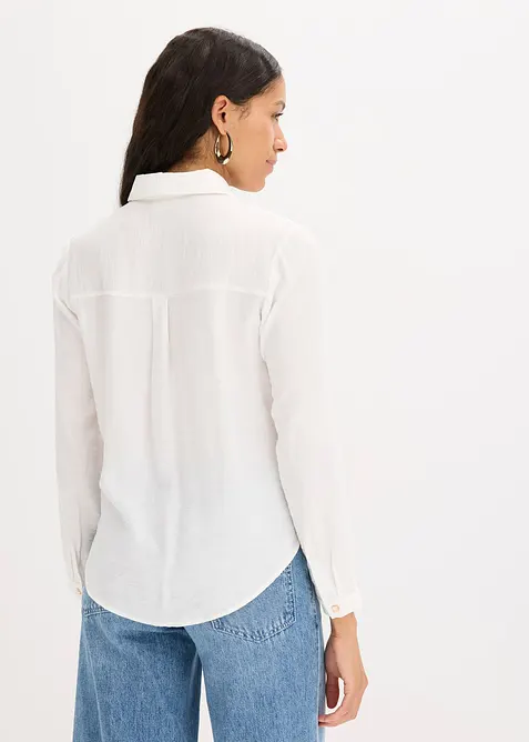 Blouse van gestructureerd materiaal met wikkeldetail, bonprix