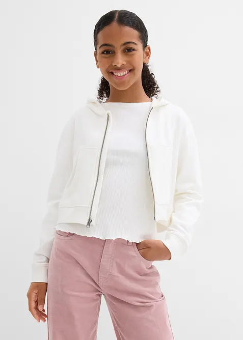 Sweatvest met capuchon van biologisch katoen, bonprix