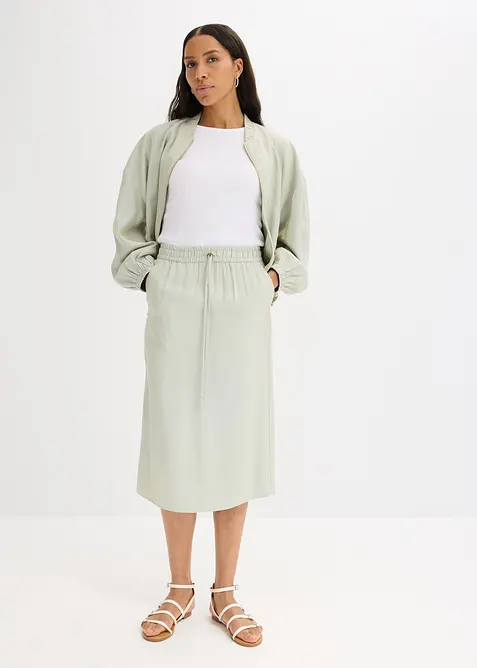 Midi rok van glanzende satijn, bonprix