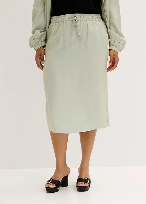 Midi rok van glanzende satijn, bonprix