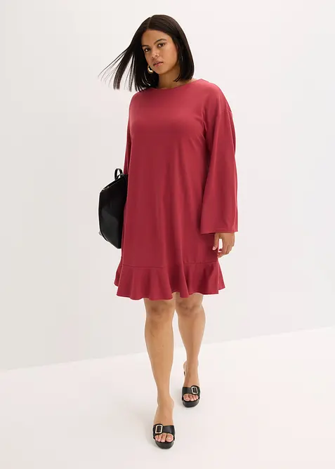 Korte jurk met volant van Punto di Roma, bonprix