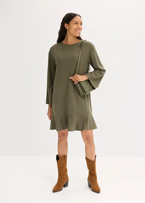 Korte jurk met volant van Punto di Roma, bonprix