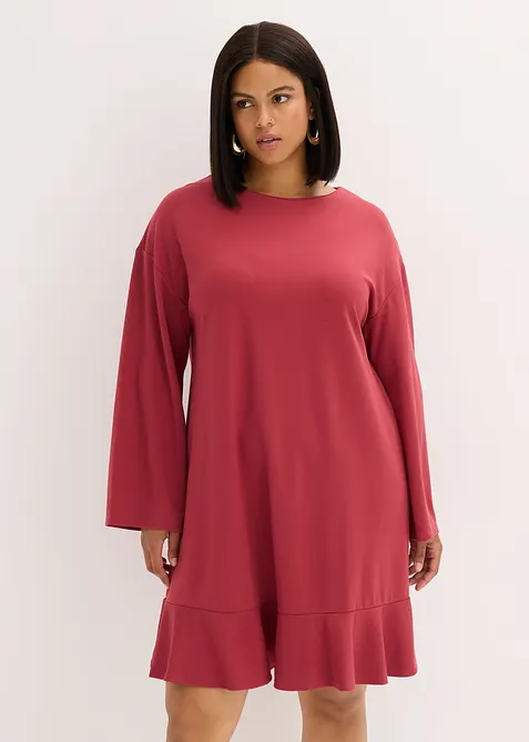 Korte jurk met volant van Punto di Roma, bonprix