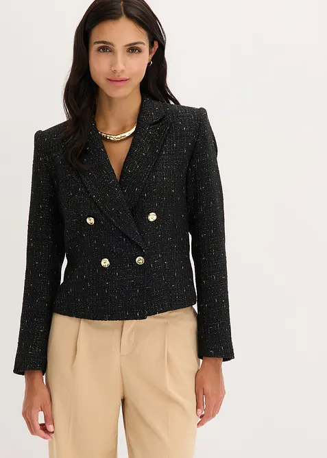 Korte blazer van zacht bouclé, bonprix