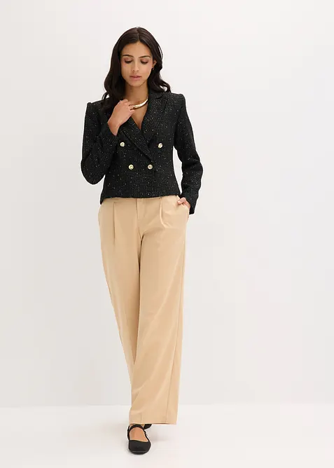 Korte blazer van zacht bouclé, bonprix