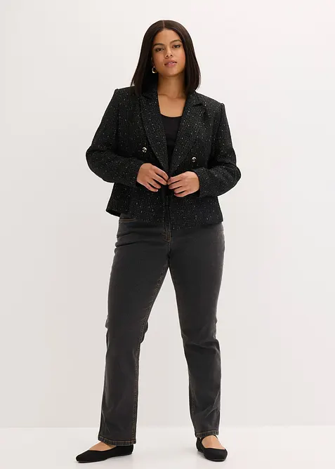 Korte blazer van zacht bouclé, bonprix