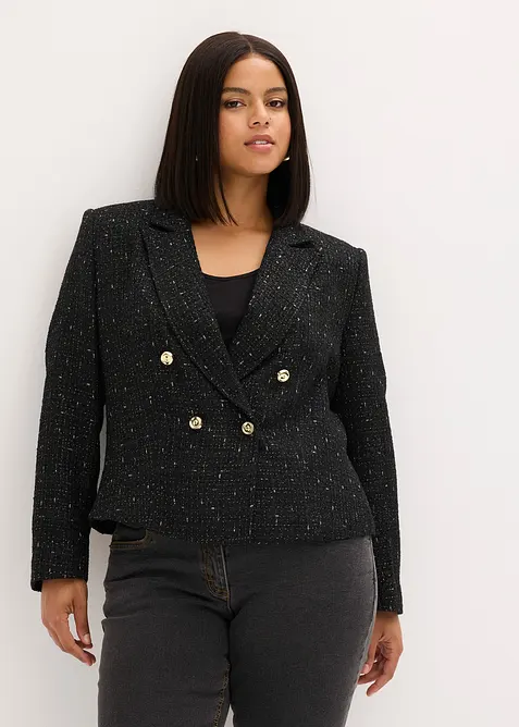 Korte blazer van zacht bouclé, bonprix