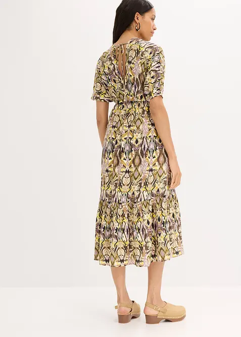 Gedessineerde midi jurk van soepele viscose, bonprix