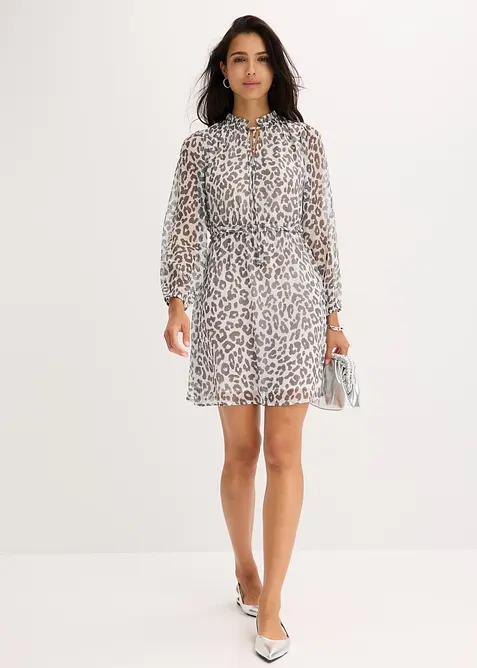 Gedessineerde jurk van chiffon, bonprix