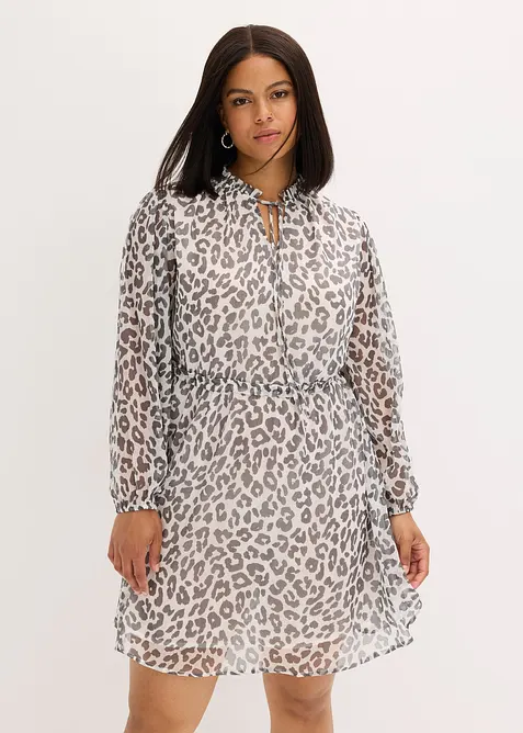 Gedessineerde jurk van chiffon, bonprix