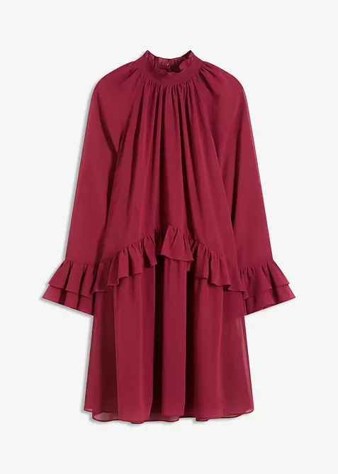 Chiffon jurk met volants, bonprix