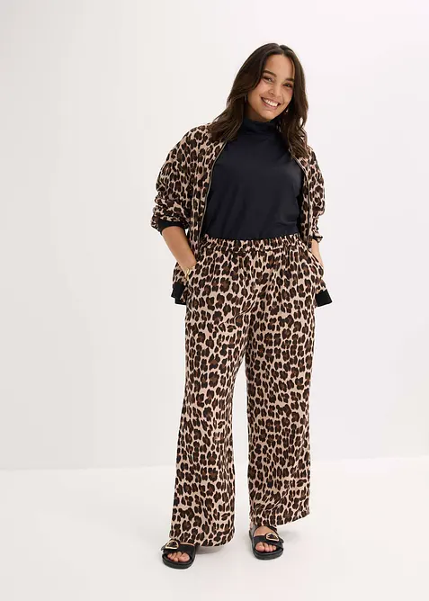 Palazzo broek van soepel satijn, bonprix