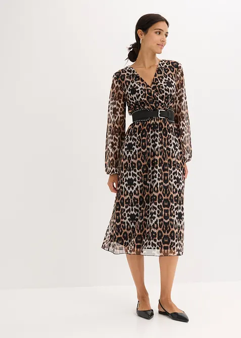 Midi jurk van zacht mesh, bonprix