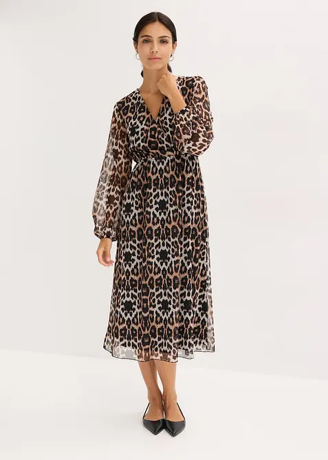 Midi jurk van zacht mesh, bonprix