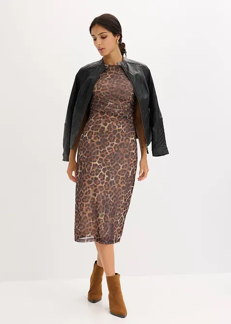 Midi jurk van zachte mesh, bonprix