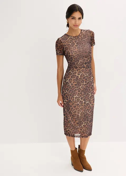 Midi jurk van zachte mesh, bonprix