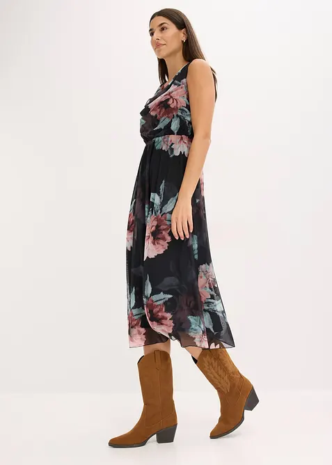 Midi jurk van zacht mesh, bonprix