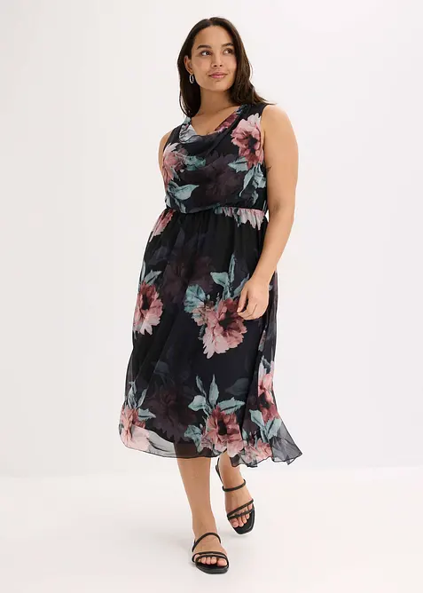 Midi jurk van zacht mesh, bonprix