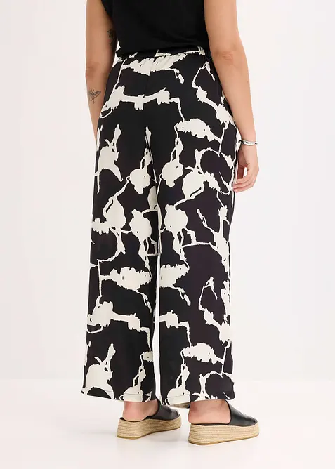 Palazzo broek van soepelvallend satijn, bonprix