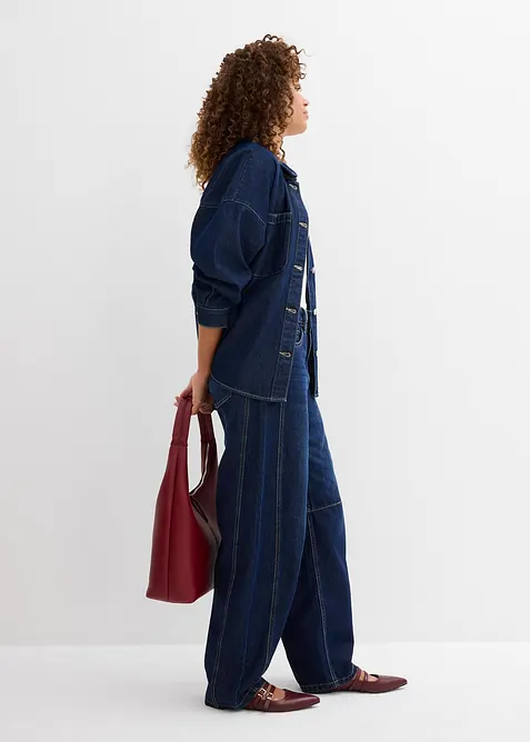 Barrel jeans mid waist, super soft, bonprix