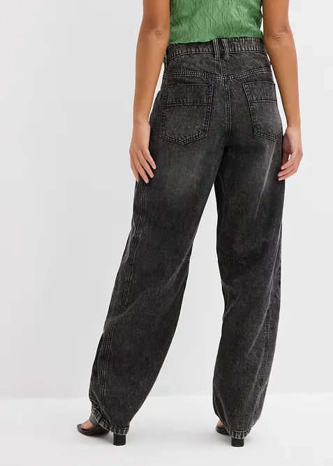 Barrel jeans mid waist, super soft, bonprix