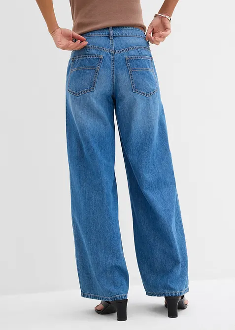 Wide leg jeans mid waist, bonprix