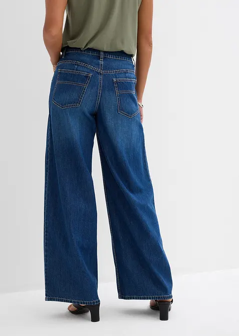 Wide leg jeans mid waist, bonprix