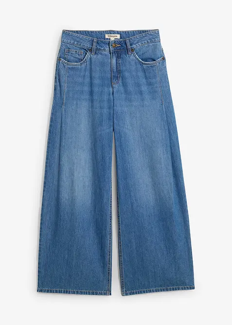 Wide leg jeans mid waist, bonprix