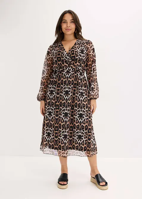 Midi jurk van zacht mesh, bonprix