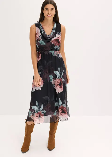 Midi jurk van zacht mesh, bonprix