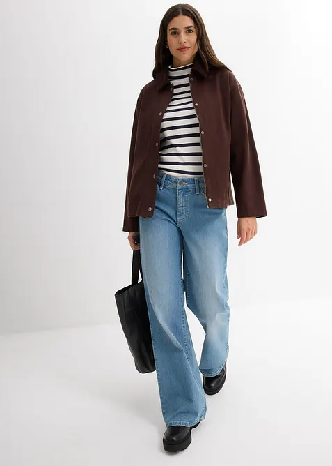 Twill jas met kraag van corduroy, bonprix