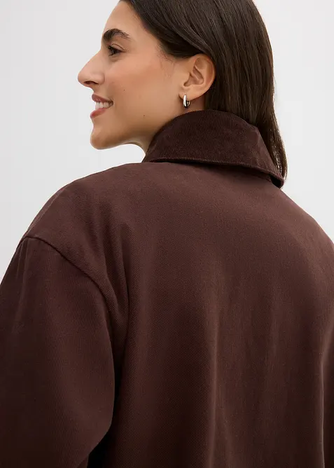 Twill jas met kraag van corduroy, bonprix