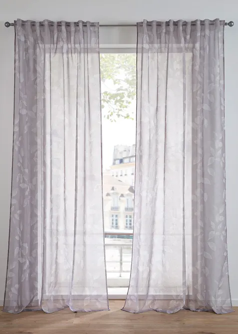 Transparant gordijn met gerecycled polyester (1 stuk), bonprix