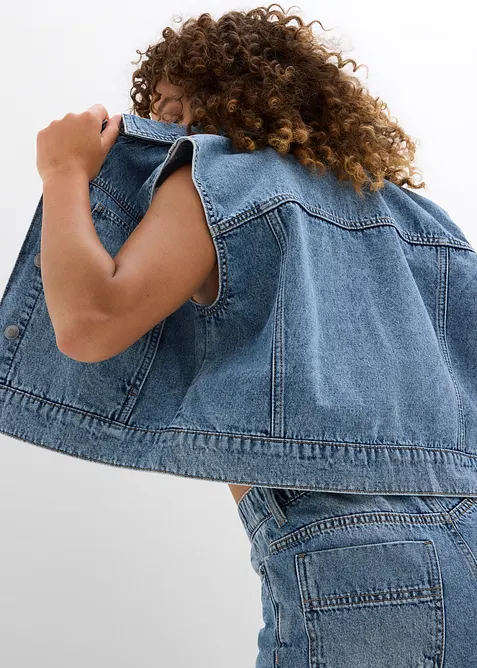 Jeans gilet van katoen, bonprix