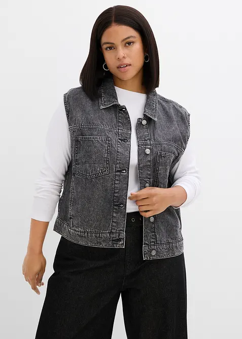 Jeans gilet van katoen, bonprix