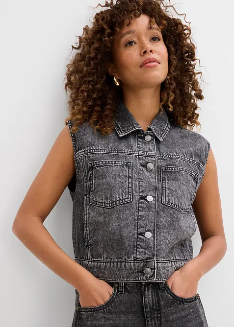Jeans gilet van katoen, bonprix